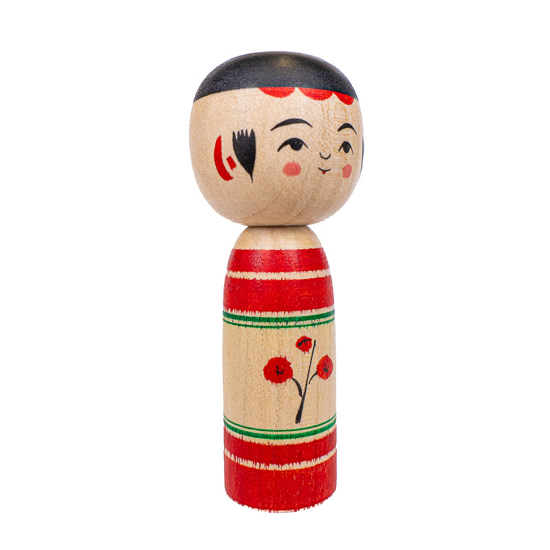 Japanse Kokeshi Pop - Umeko Pruimenbloesem - 7,5 cm