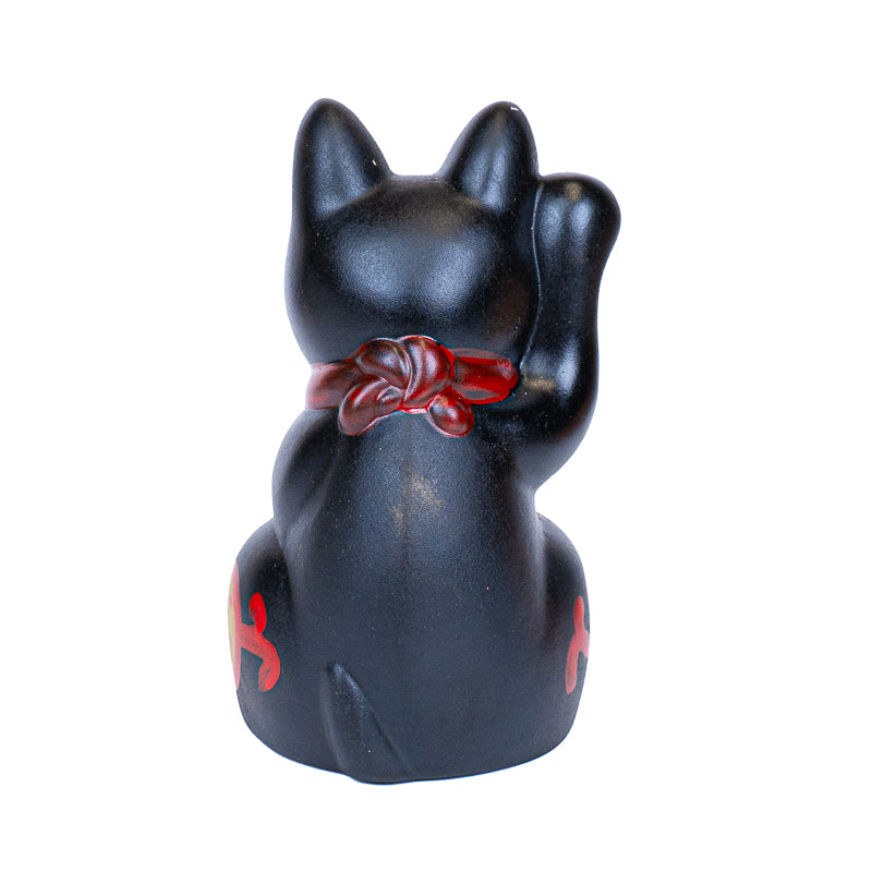 Japanse Maneki Neko - Zwart Keramiek