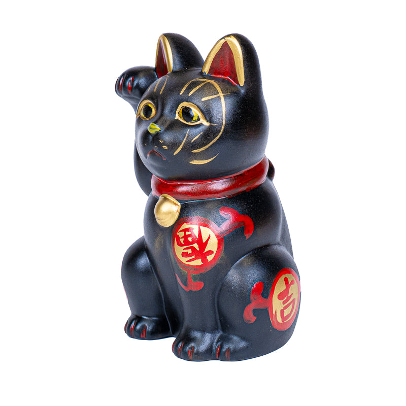 Japanse Maneki Neko - Zwart Keramiek