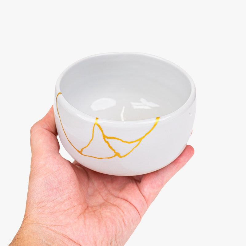 Japanse Matcha Kom – Wit Kintsugi