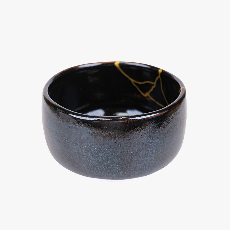 Japanse Matcha Kom – Zwart Kintsugi