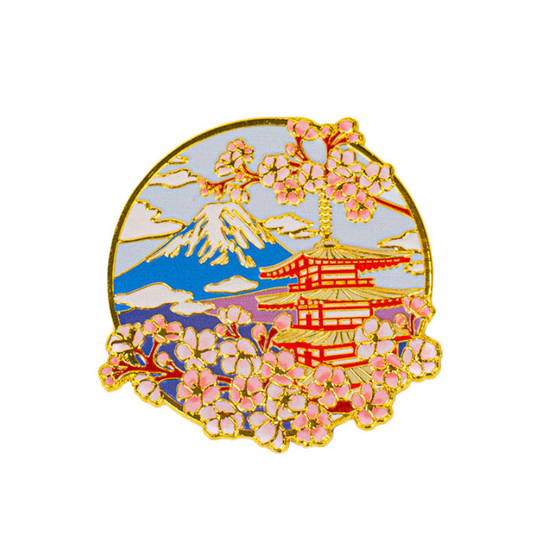 Japanse Metalen Magneet – Chureito-pagode Fuji & Sakura