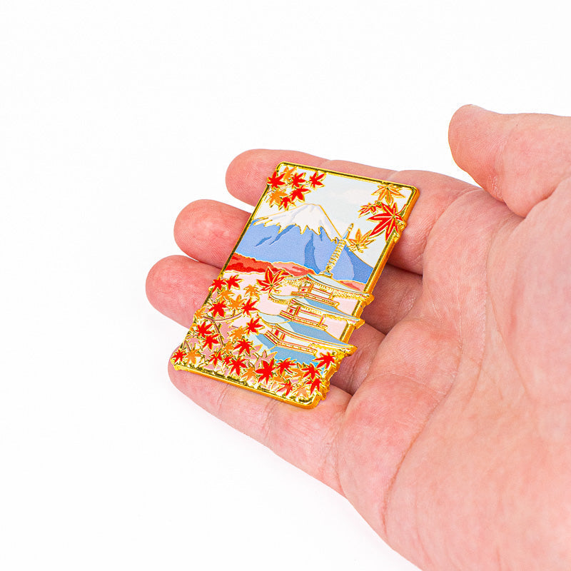 Japanse Metalen Magneet – Momiji Pagode & Mount Fuji