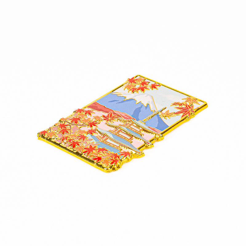 Japanse Metalen Magneet – Momiji Pagode & Mount Fuji