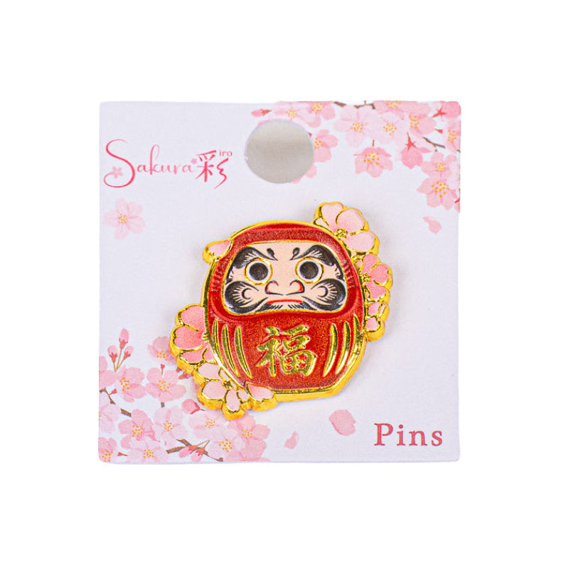 Japanse Metalen Pin – Daruma & Sakura