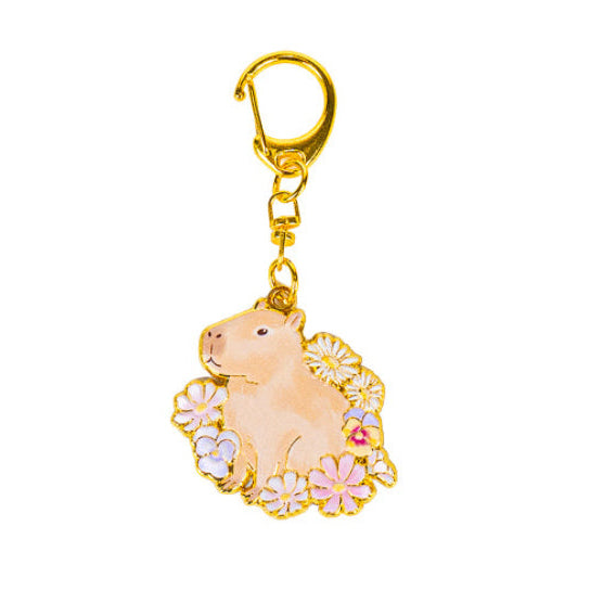 Japanse Metalen Sleutelhanger – Capybara