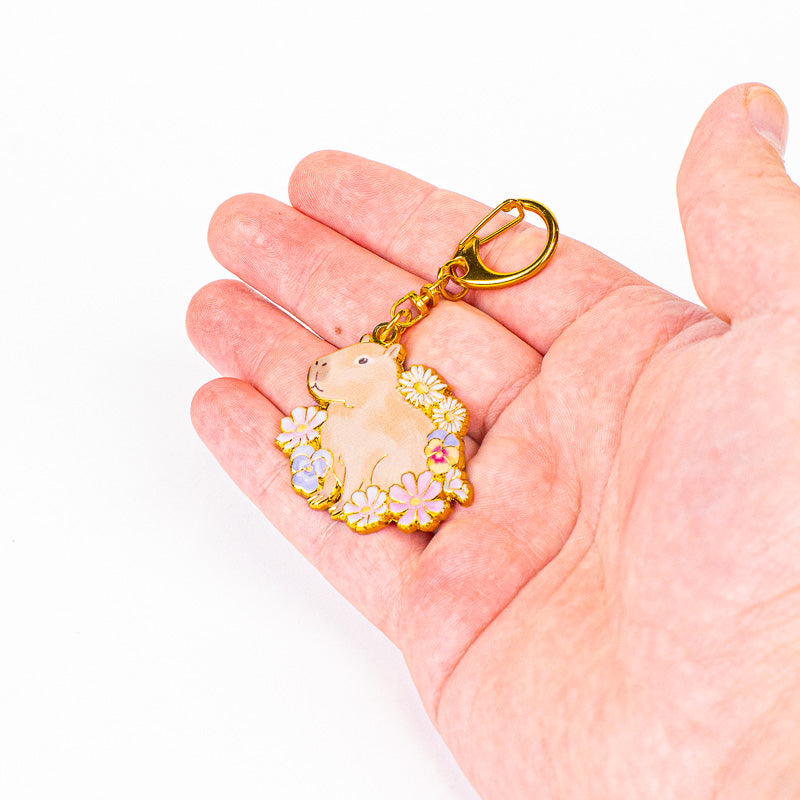 Japanse Metalen Sleutelhanger – Capybara