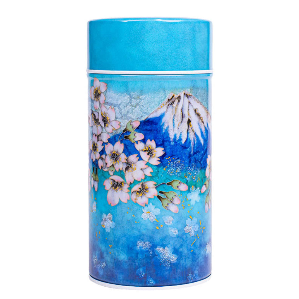 Japanse Metalen Theebus - Fuji en Blauwe Lucht