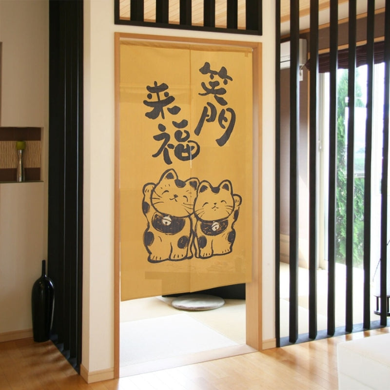 Japanse Noren Gordijn - Geluk & Fortuin 85 x 150 cm