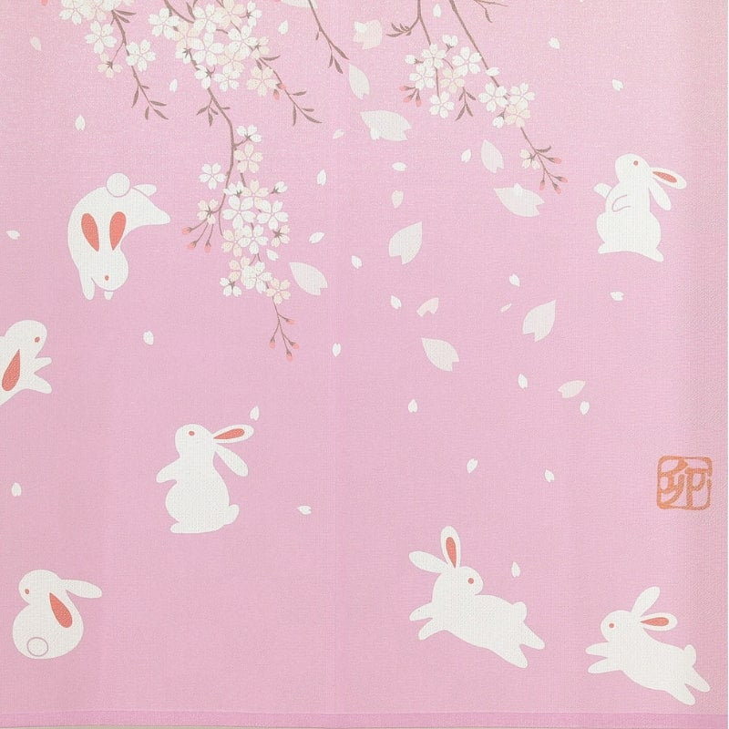 Japanse Noren Gordijn - Sakura Usagi 85 x 150 cm