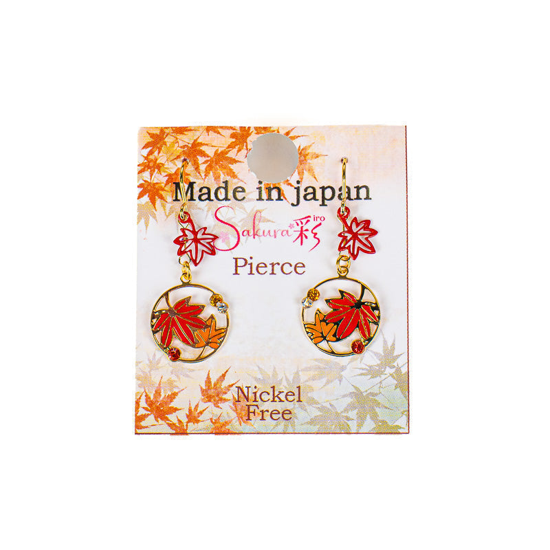 Japanse Oorbellen – Open Hanger Momiji Herfstbladeren