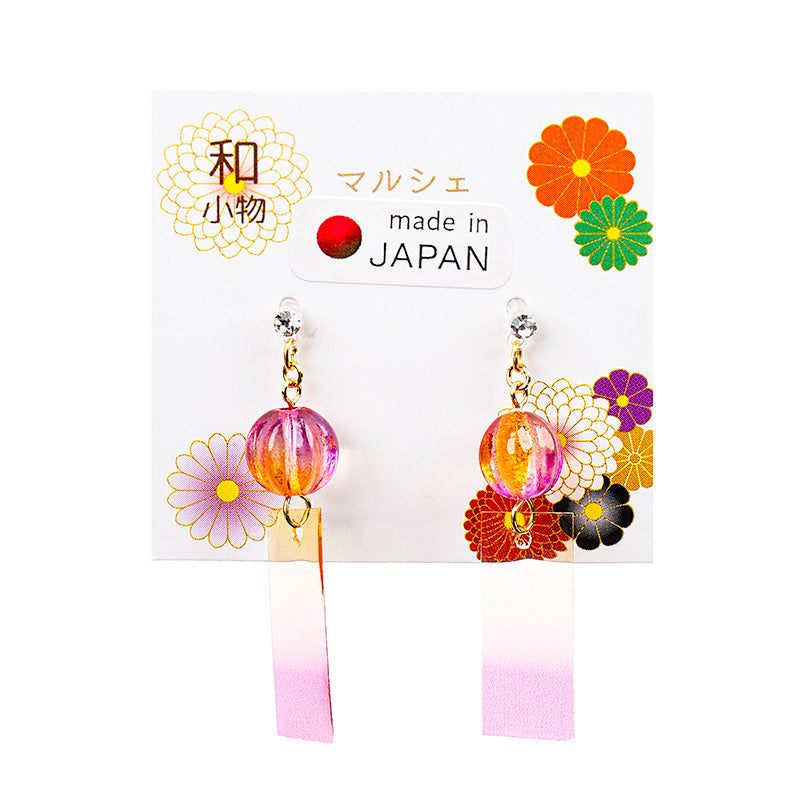 Japanse Oorbellen - Roze Windbel