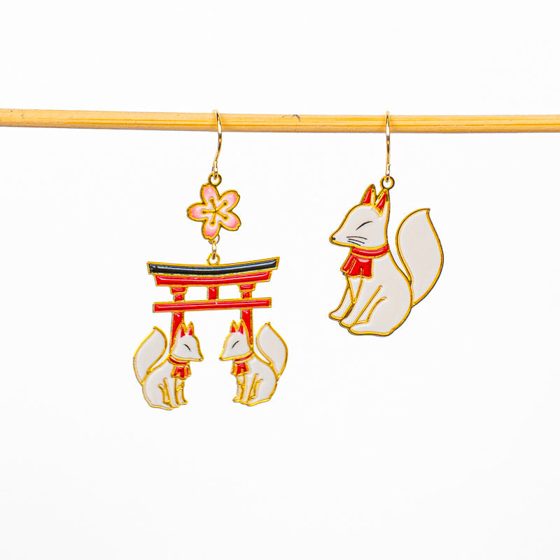 Japanse Oorbellen – Torii & Bewakende Kitsune