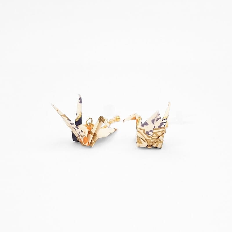 Japanse Oorbellen – Witte Kraanvogel Hangers
