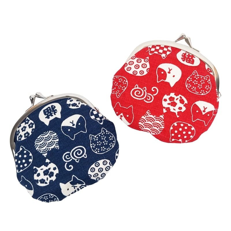 Japanse Portemonnee – Gamaguchi Neko Blauw