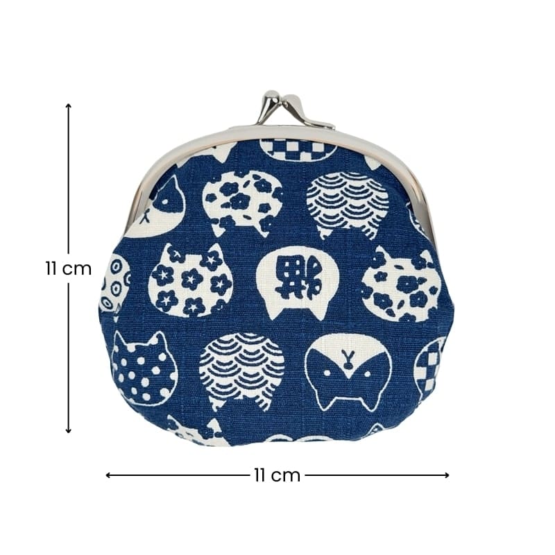 Japanse Portemonnee – Gamaguchi Neko Blauw