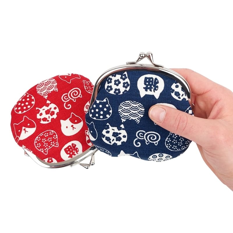Japanse Portemonnee – Gamaguchi Neko Blauw