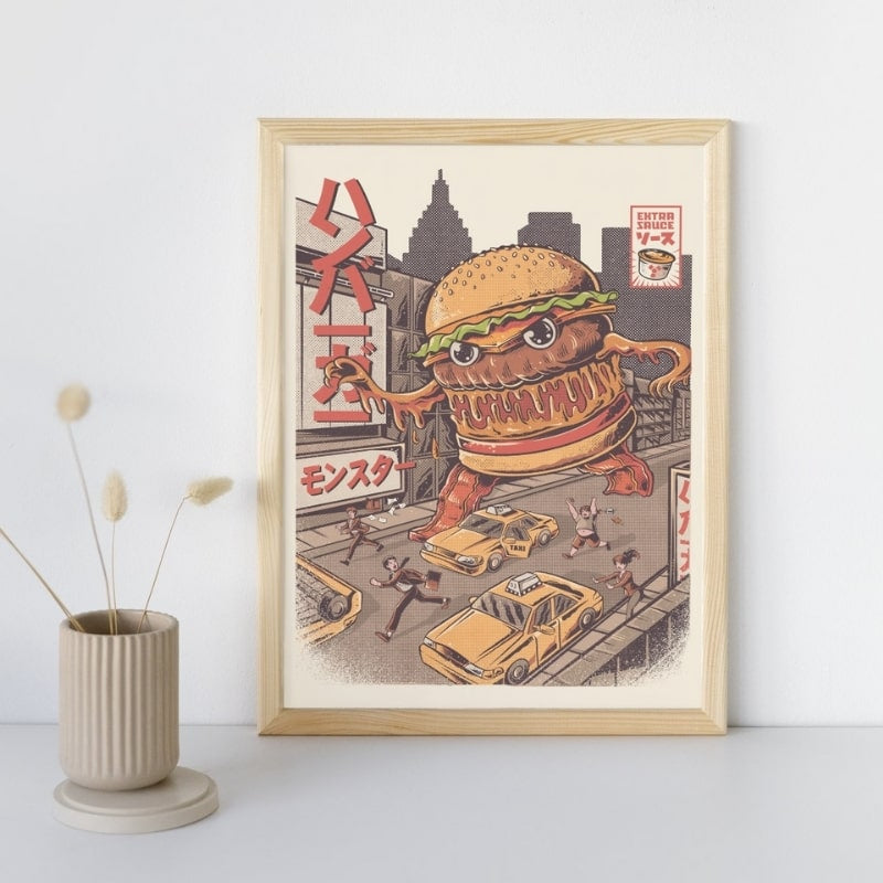 Japanse Poster - Burgerzilla A3