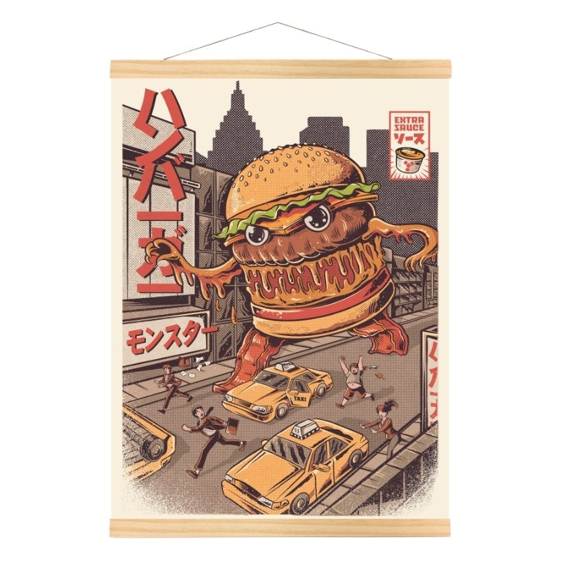 Japanse Poster - Burgerzilla A3
