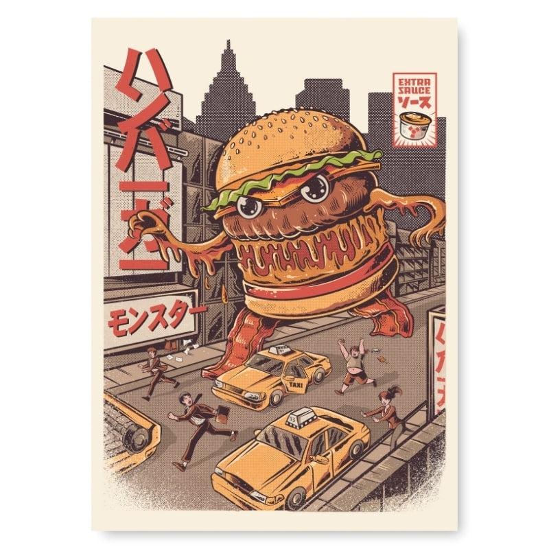 Japanse Poster - Burgerzilla A3