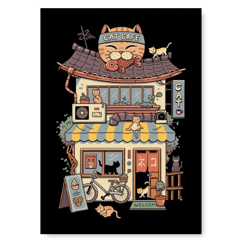 Japanse Poster - Neko Café A3