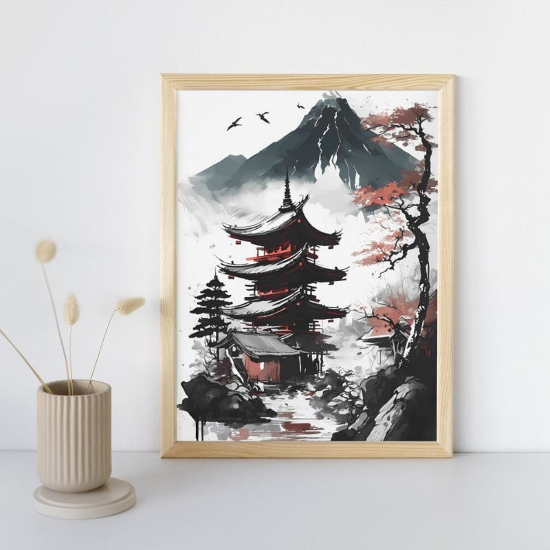 Japanse Poster - Pagode View A3