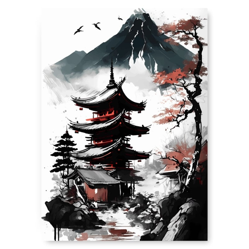 Japanse Poster - Pagode View A3