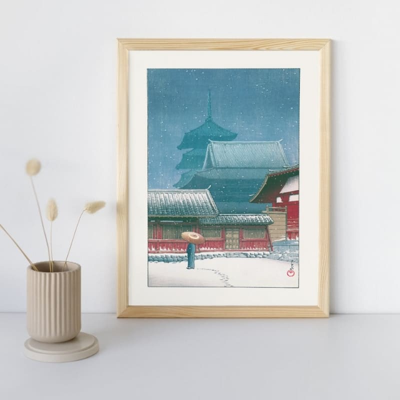 Japanse Poster - Tempel Tennoji A3