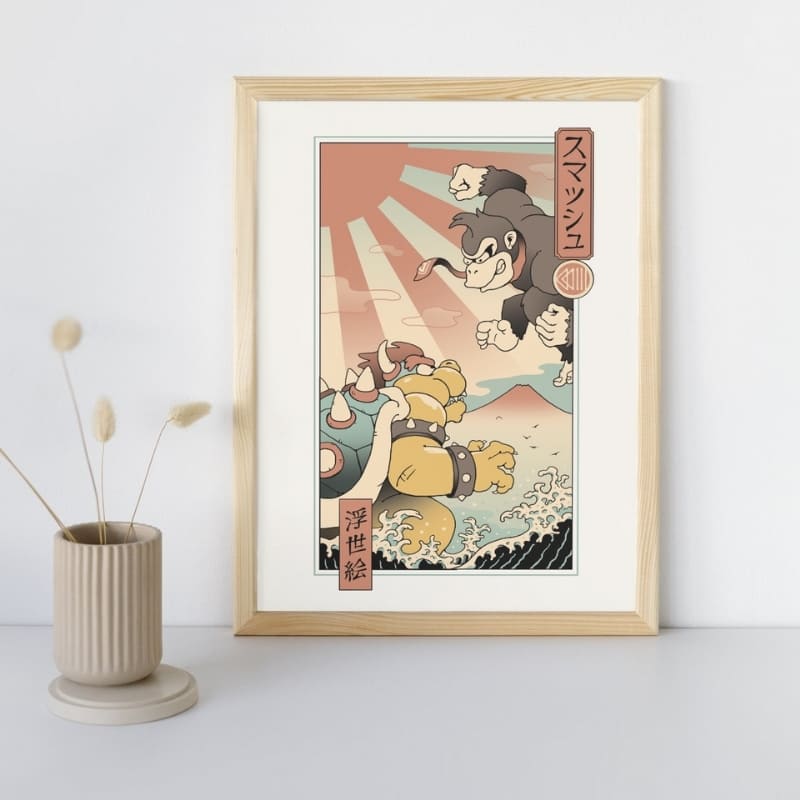 Japanse Poster - Ukiyo-e Kaiju Smash A3