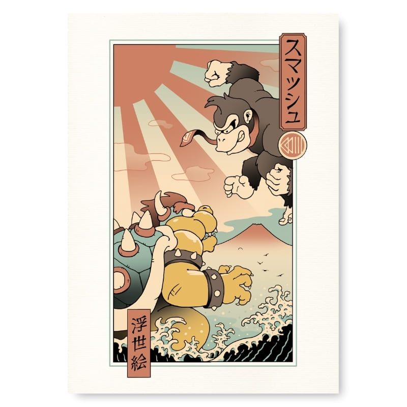 Japanse Poster - Ukiyo-e Kaiju Smash A3