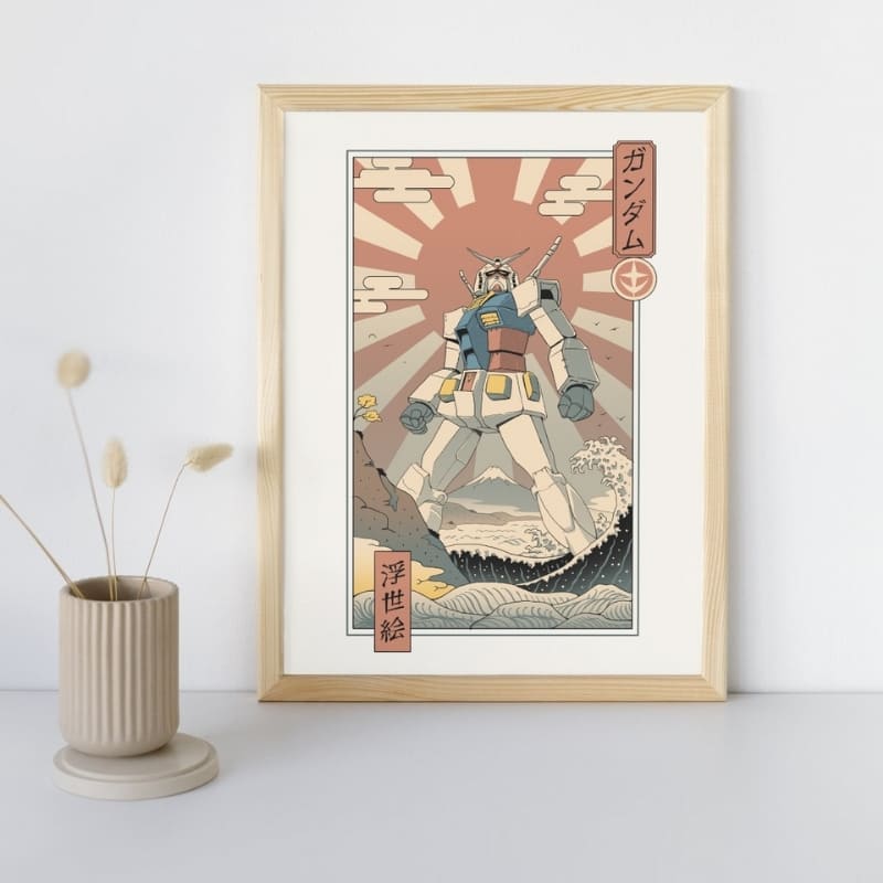 Japanse Poster - Ukiyo-e Mécha & Fuji A3