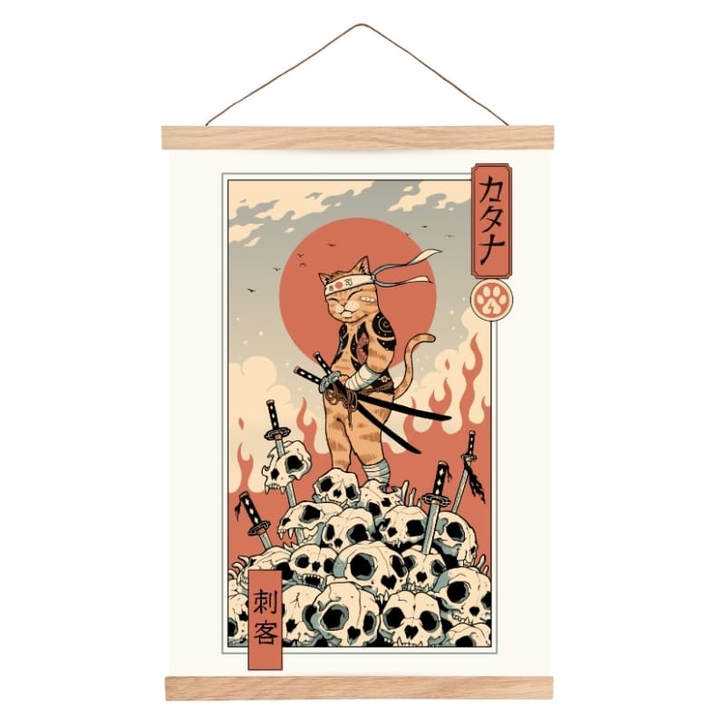 Japanse Poster - Ukiyo-e Neko Assassin A3