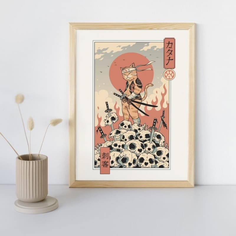 Japanse Poster - Ukiyo-e Neko Assassin A3