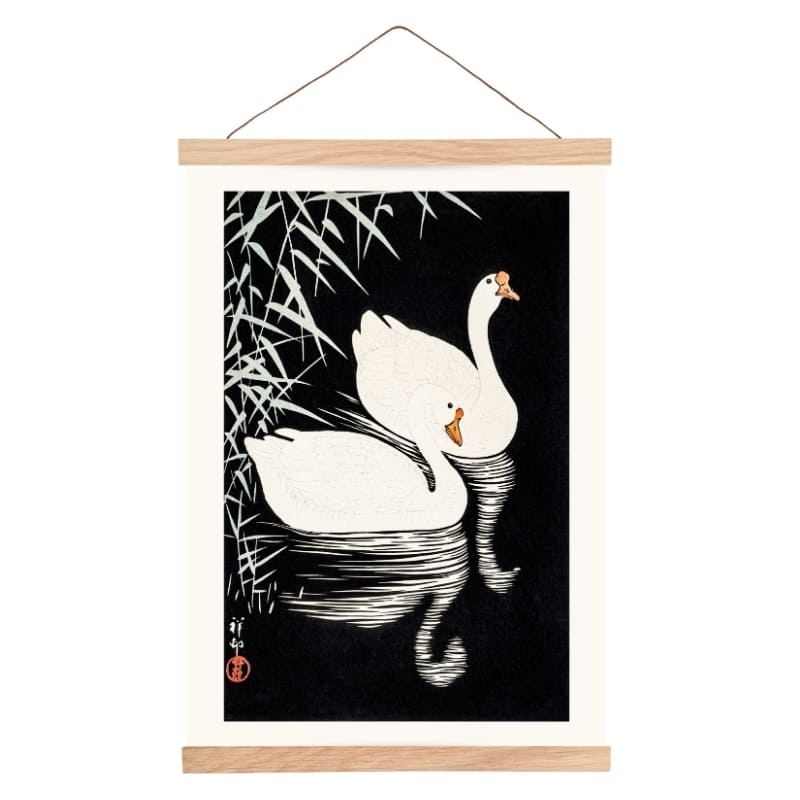 Japanse Poster - Witte Ganzen A3