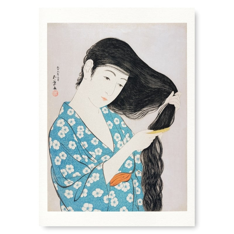 Japanse Prent - Vrouw met Kam A3