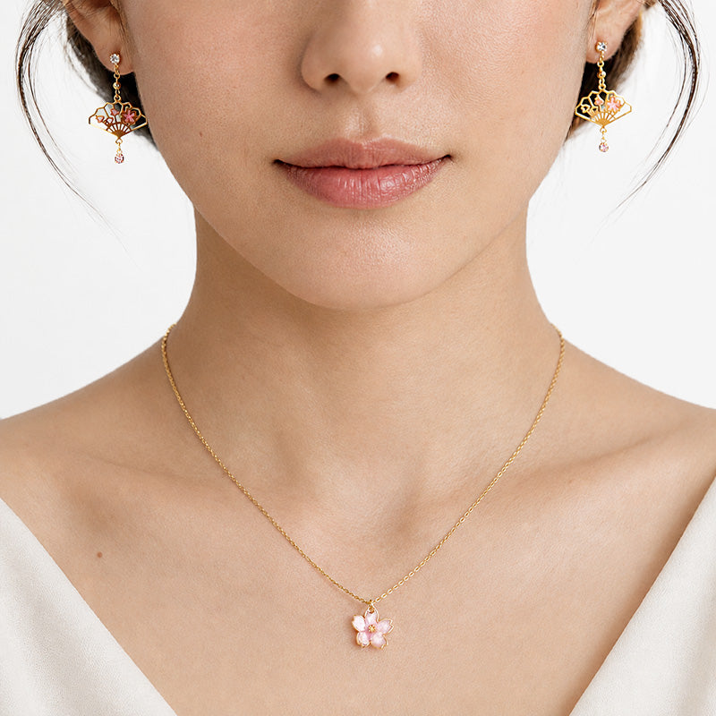 Japanse Sieradenset Oorbellen & Ketting - Hanami