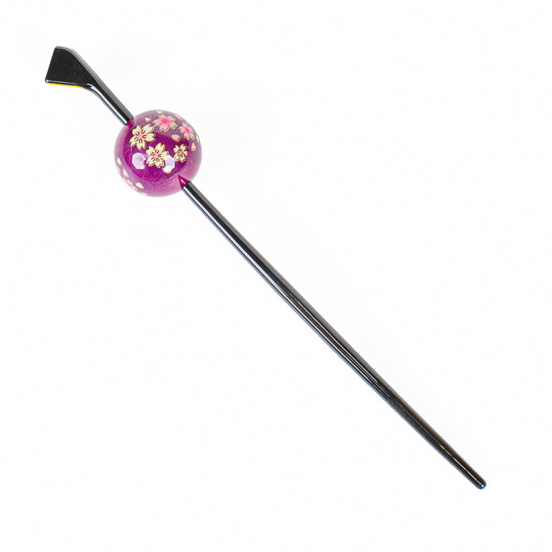 Japanse Tama Kanzashi Haarpin – Paarse Ukidama