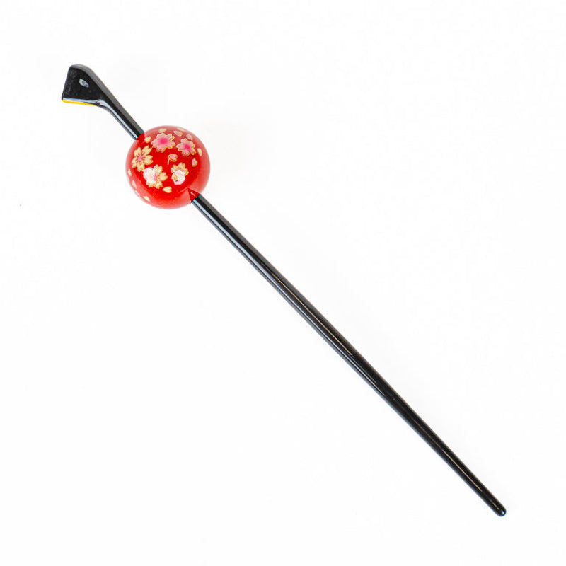 Japanse Tama Kanzashi Haarpin – Rode Ukidama