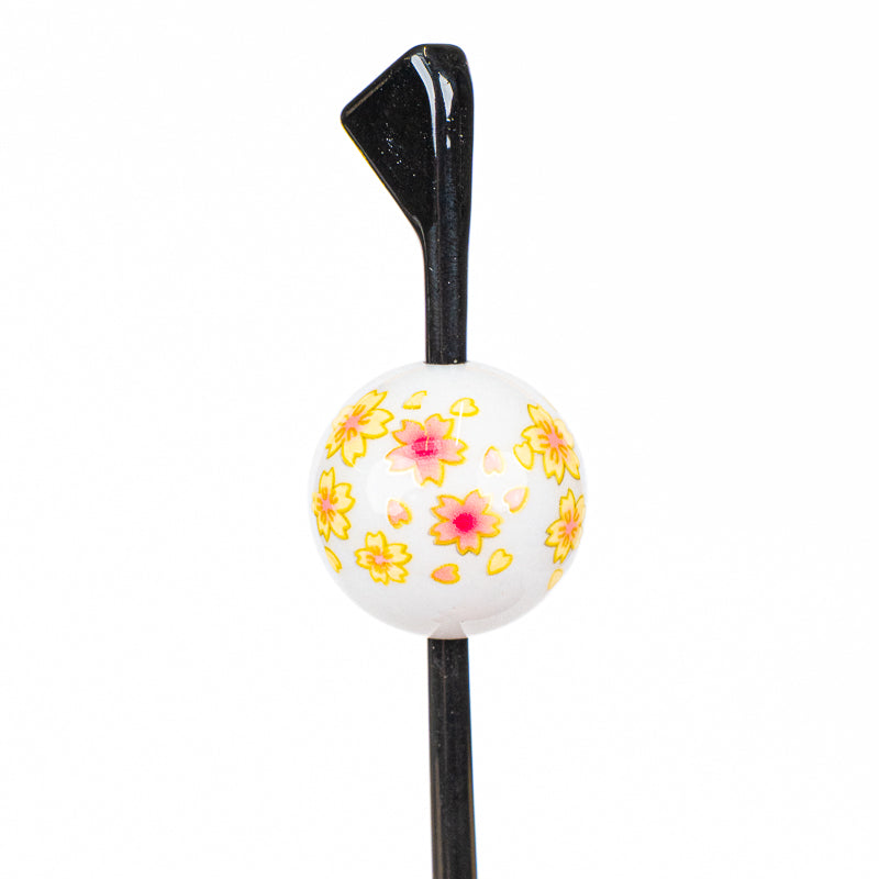 Japanse Tama Kanzashi Haarpin – Witte Ukidama