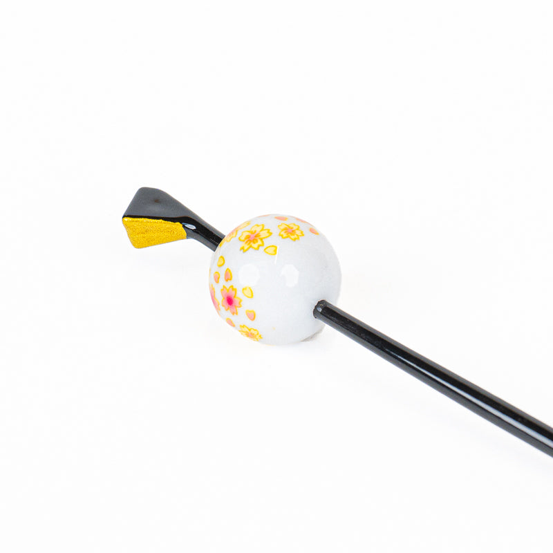 Japanse Tama Kanzashi Haarpin – Witte Ukidama