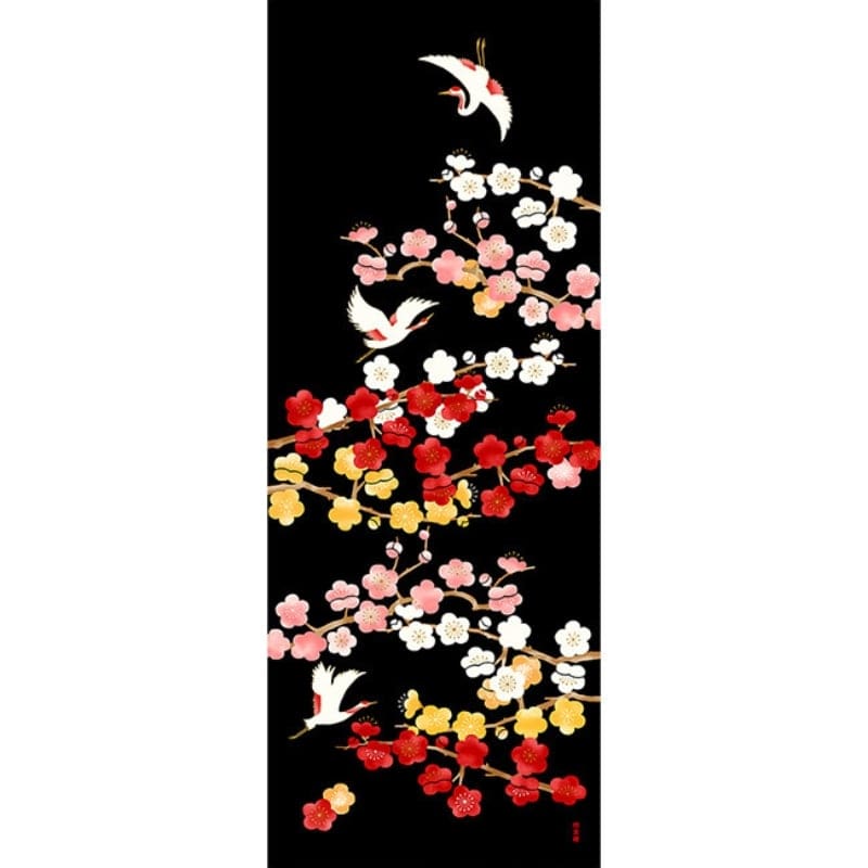 Japanse Tenugui - Ume tot Tsuru