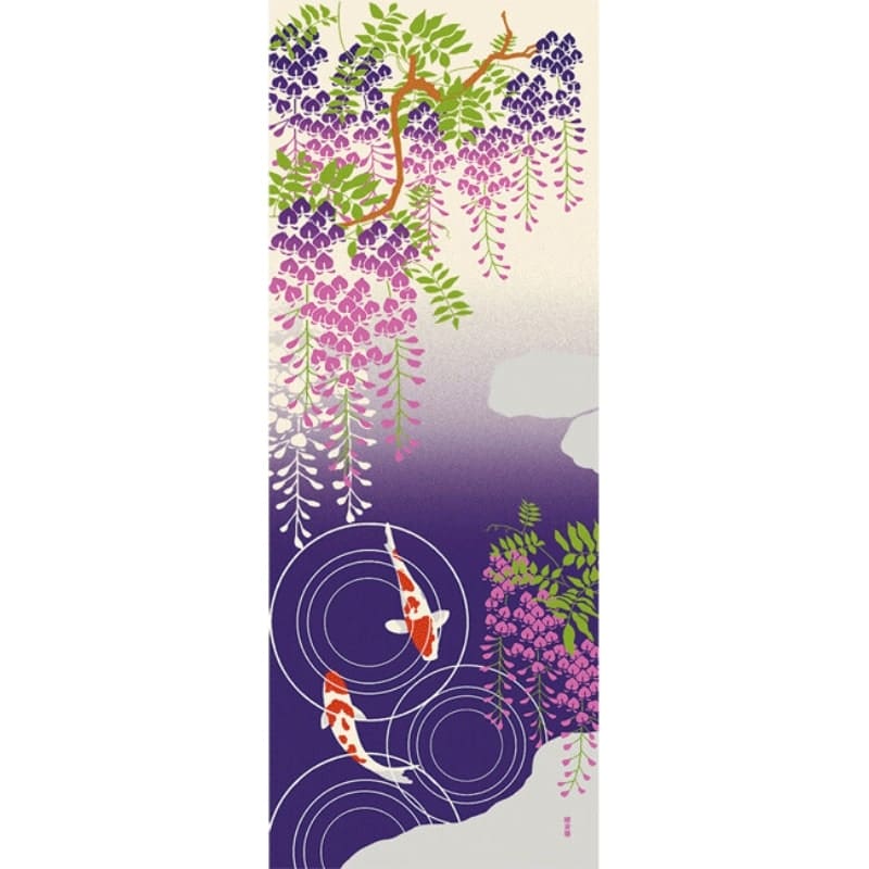 Japanse Tenugui - Wisteria & Koi