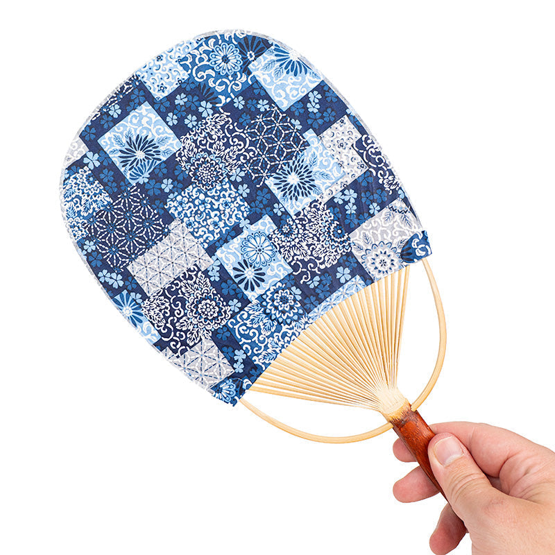 Japanse Uchiwa Waaier - Washi Indigo