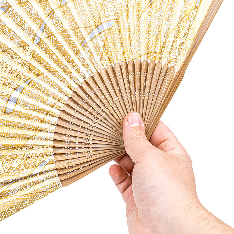 Japanse Waaier Mino Washi - Goud