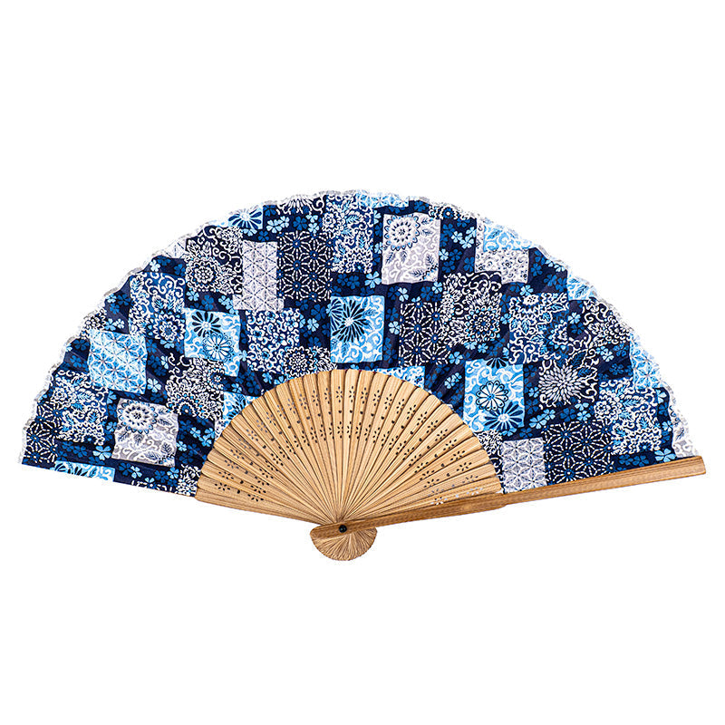 Japanse Waaier Mino Washi - Indigo