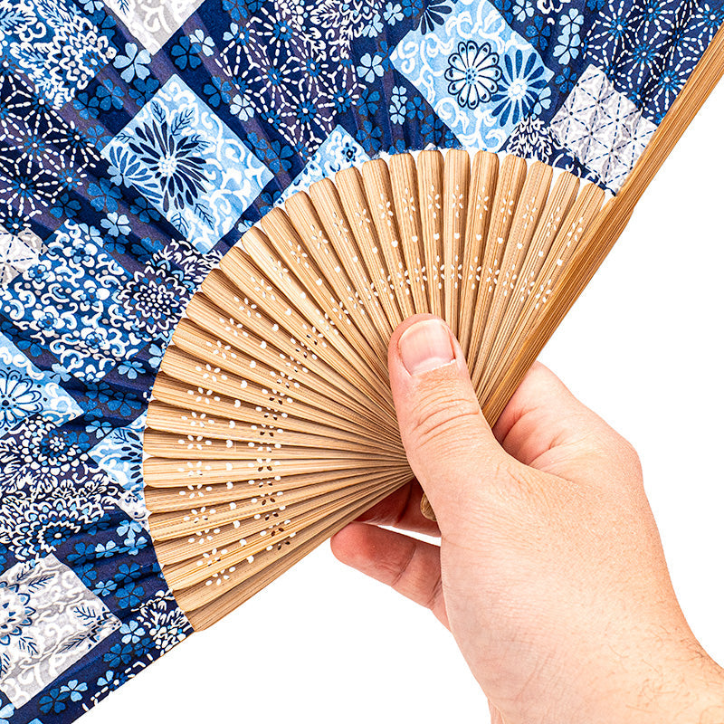 Japanse Waaier Mino Washi - Indigo