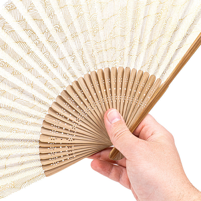 Japanse Waaier Mino Washi - Witte Golven
