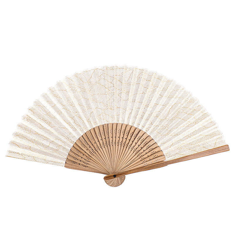 Japanse Waaier Mino Washi - Witte Golven
