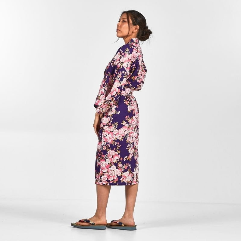 Happi Sakura bloemenkimono voor dames - Een maat