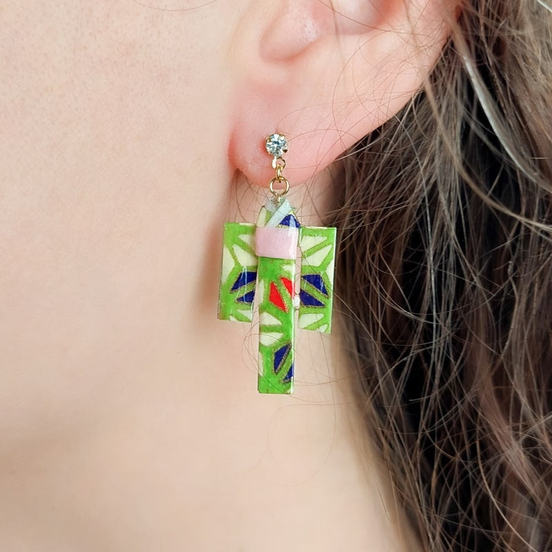 Kimono Oorbellen - Groen